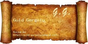 Guld Gergely névjegykártya